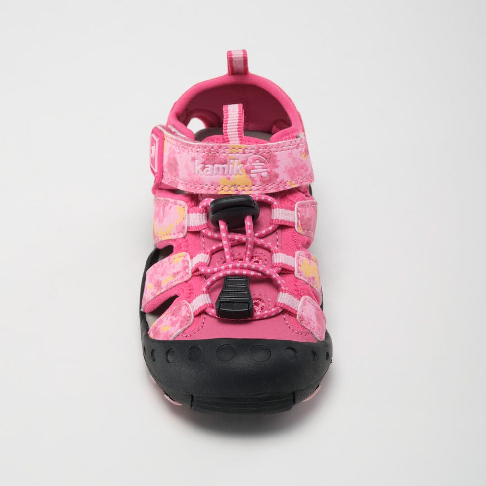 PINK,PINK : Crab Print - Toddlers Closed-Toe Sandals Top View