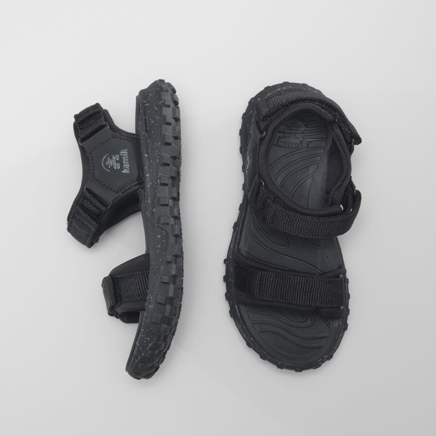 BLACK, : Harbor - Kids' Open-Toe Sandals Back View