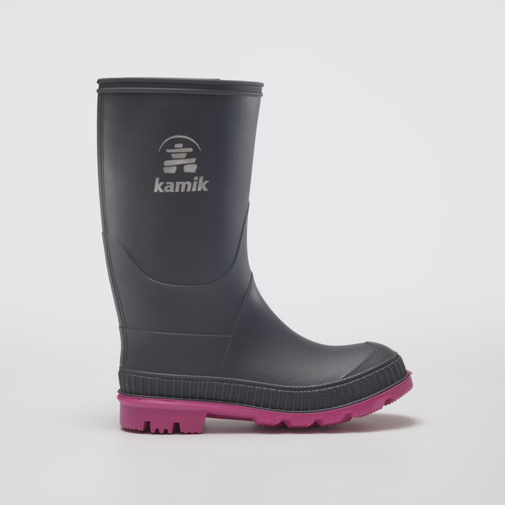 CHARCOAL/MAGENTA,CHARCOAL/MAGENTA : Stomp - Toddlers Rain Boots Top View