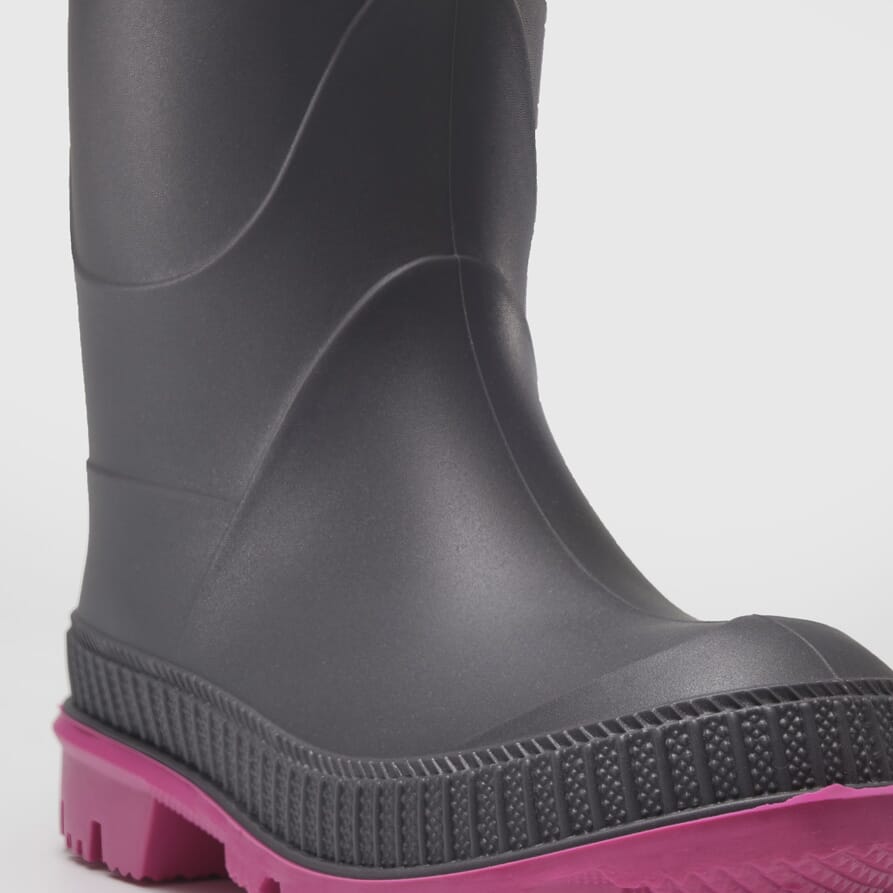 CHARCOAL/MAGENTA,CHARCOAL/MAGENTA : Stomp - Toddlers Rain Boots Back View