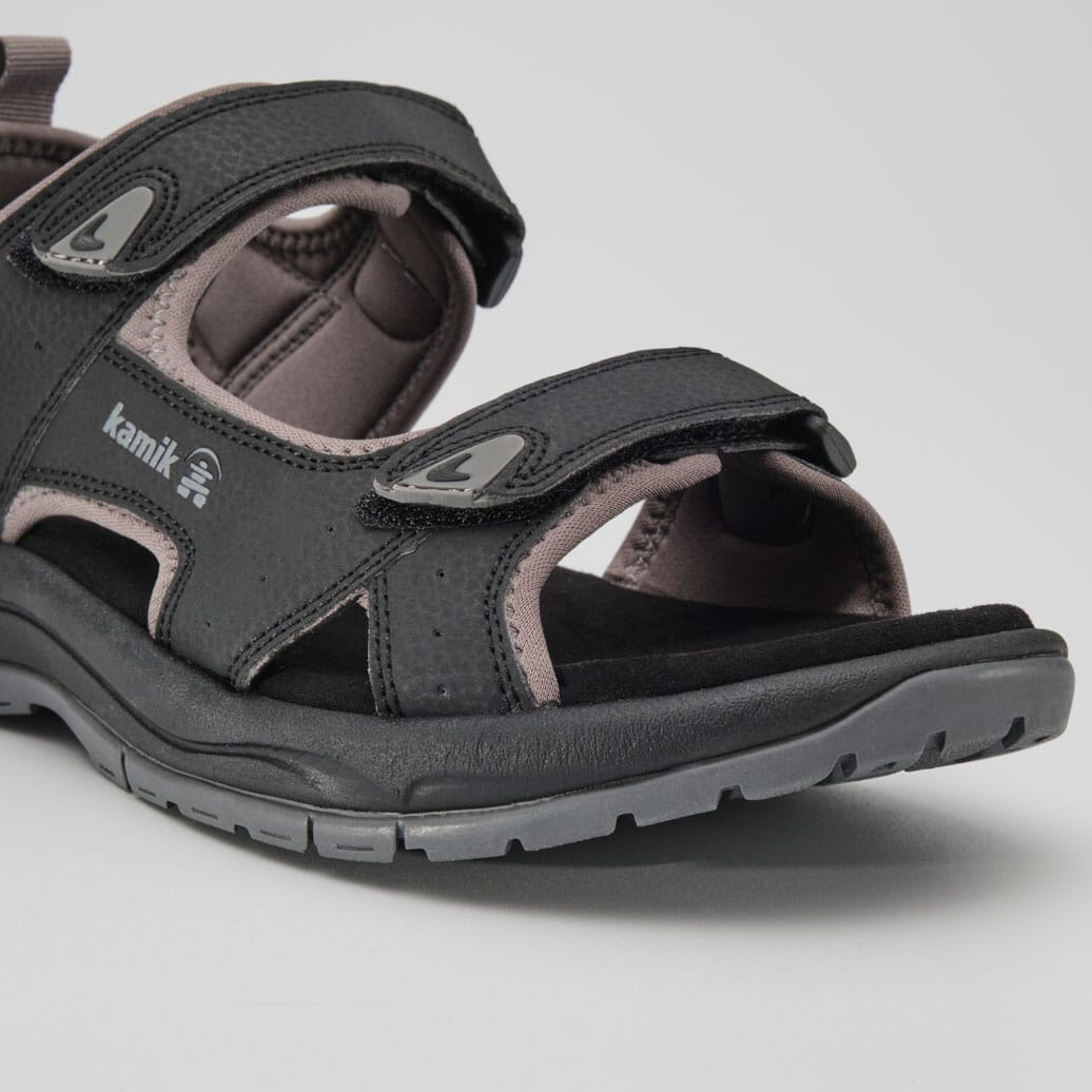 BLACK, : Kibo - Men's Sandals Back View